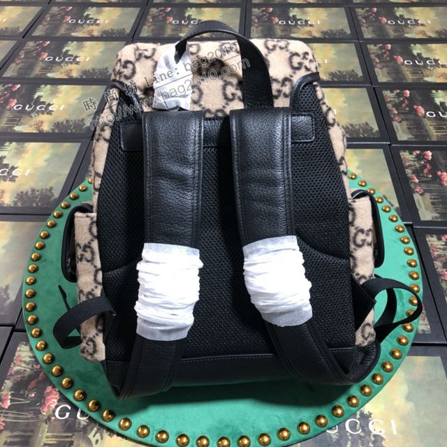 Gucci包 古馳雙肩包 598184杏絨 Gucci新款背包 Gucci後背包  gudj1414